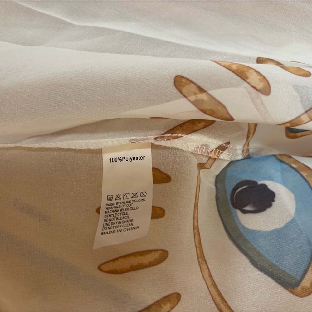Evil Eye Top, kimono, evil eye cover up, White Kimono, Protection eye, good luck - Picture 2 of 8